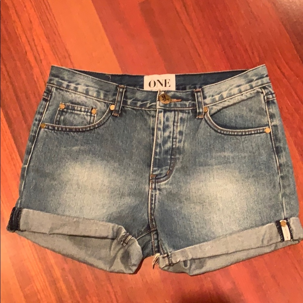 One Teaspoon Denim Chargers Jean Shorts Sz 30